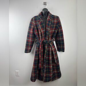 Hutch Women Holiday Plaid Coat Size Large